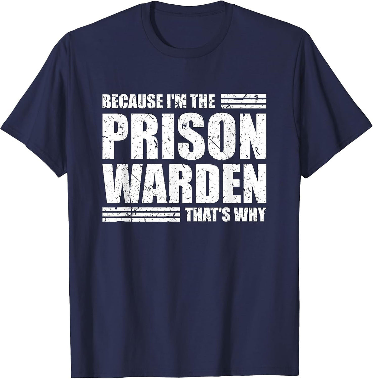 Prison Warden Costume Jail Corrections Officer Halloween T-Shirt - Navy Blue
