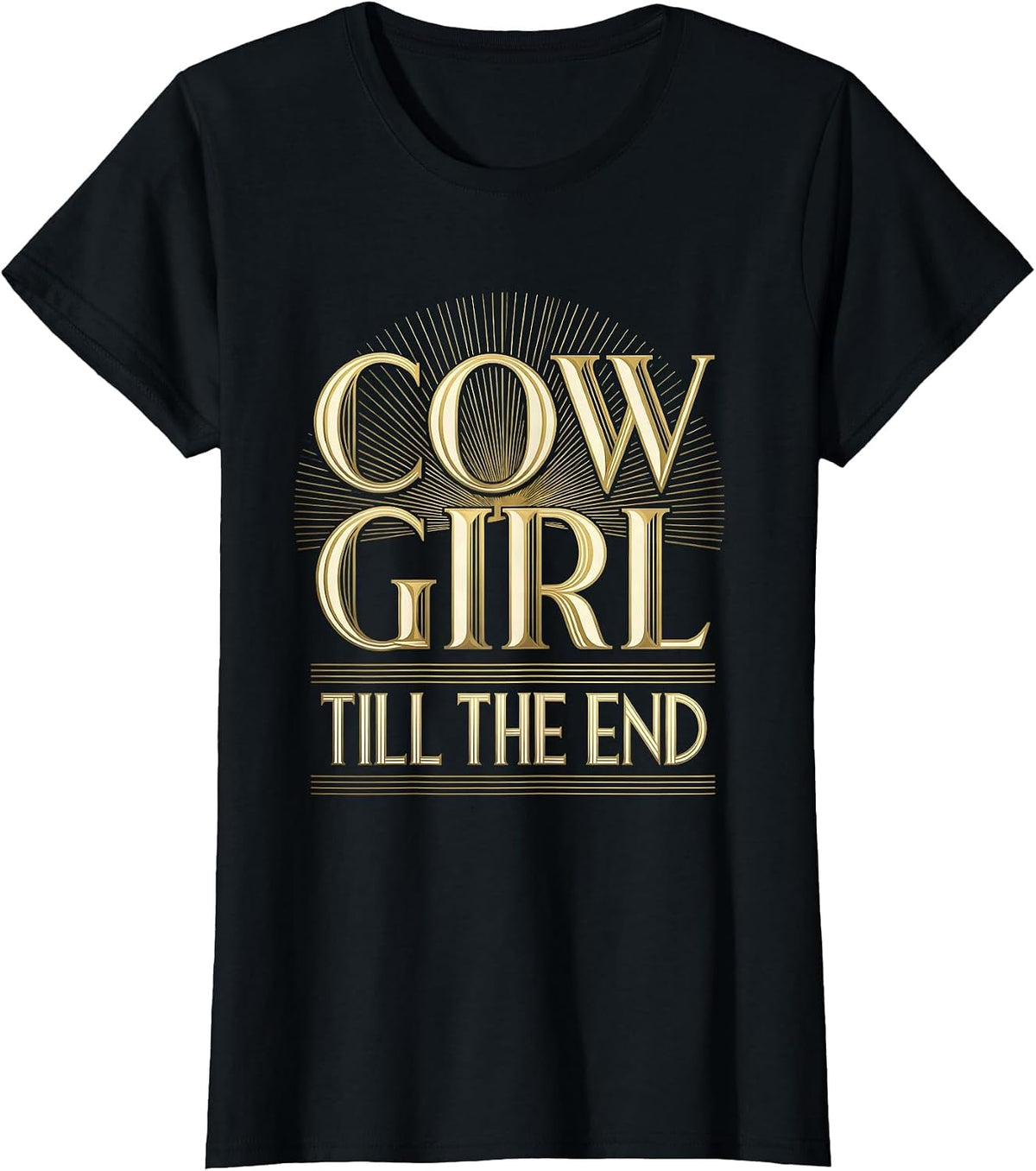 Women's Cowgirl Till The End Western Spirit Design T-Shirt - Black