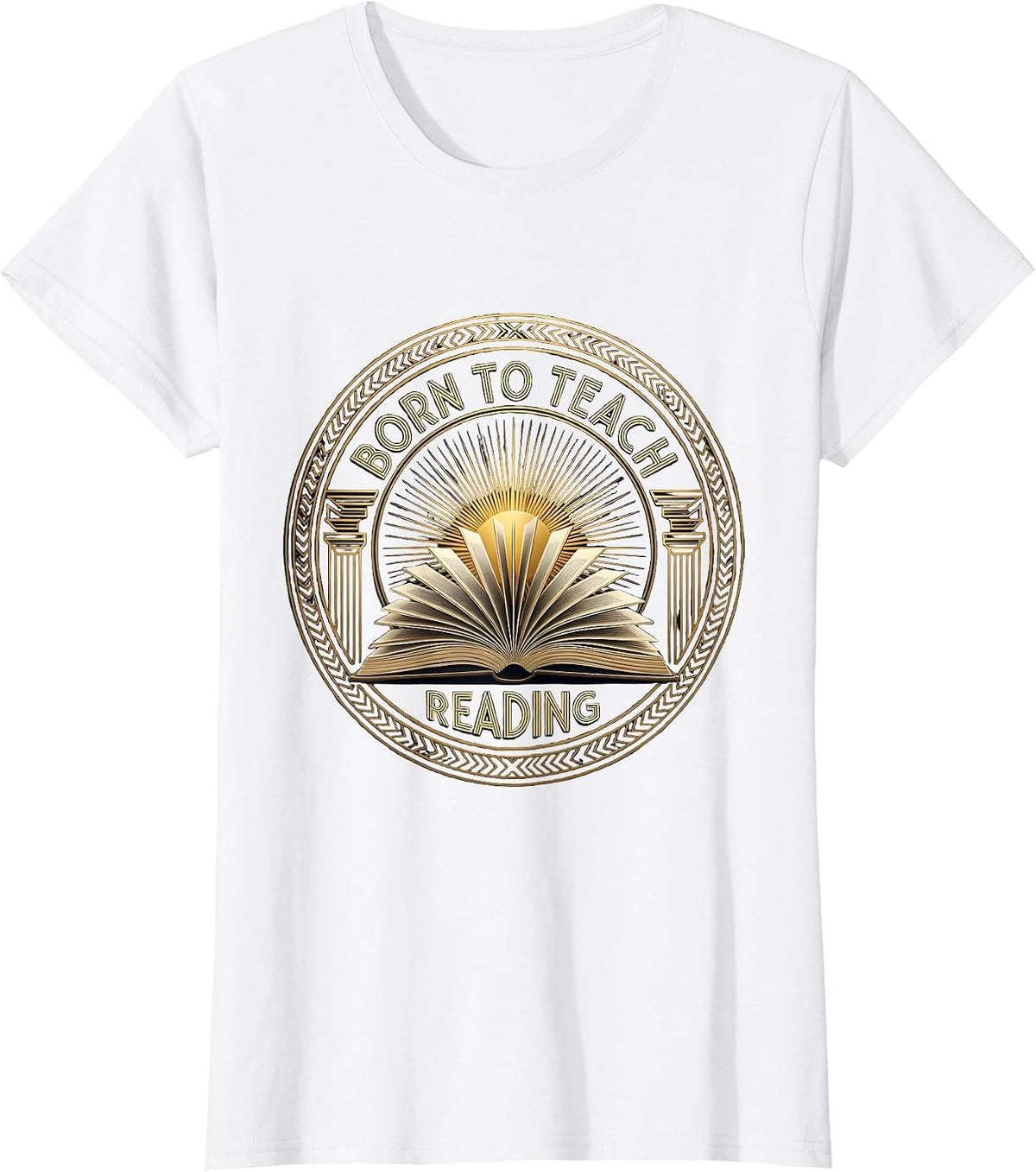 Born to Teach Reading Educator Design T-Shirt - White