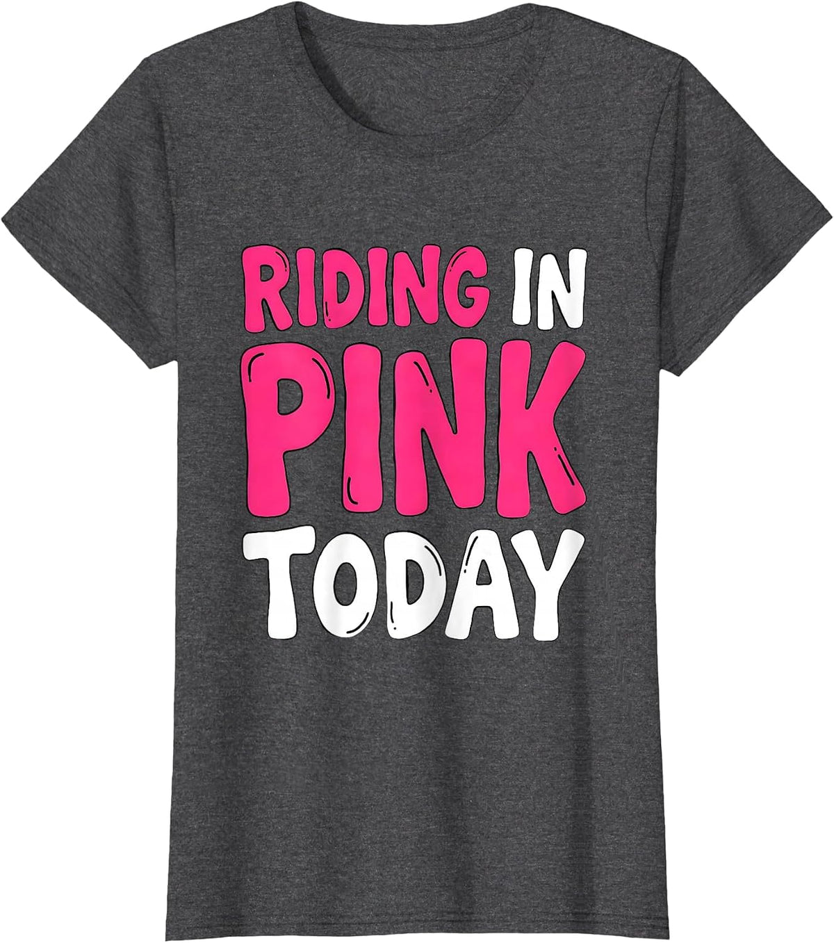 Women's Riding In Pink Today Cowboy Design T-Shirt - Dark Heather Grey