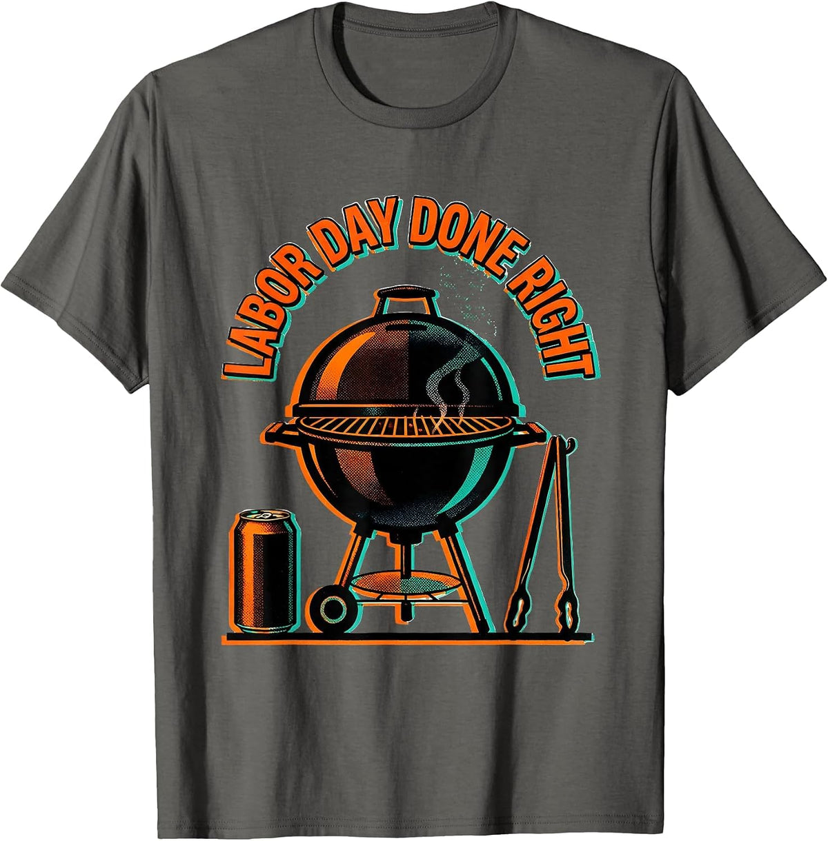 Labor Day Done Right Festive Celebration Design T-Shirt - Asphalt Grey