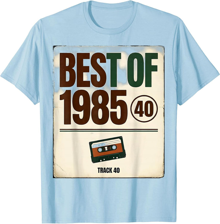 Men's Best of 1985 — Track 40 Vintage 41st Birthday Gift Men Women T-Shirt - Baby Blue