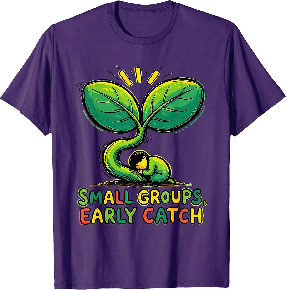 Men's Small Groups Early Catch Early Intervention Teacher Squad T-Shirt - Purple