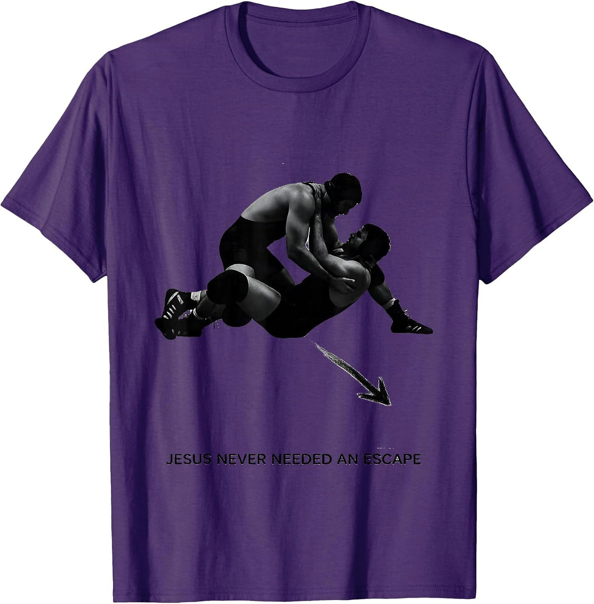 Men's Jesus Never Needed An Escape Christian Wrestling Youth T-Shirt - Purple