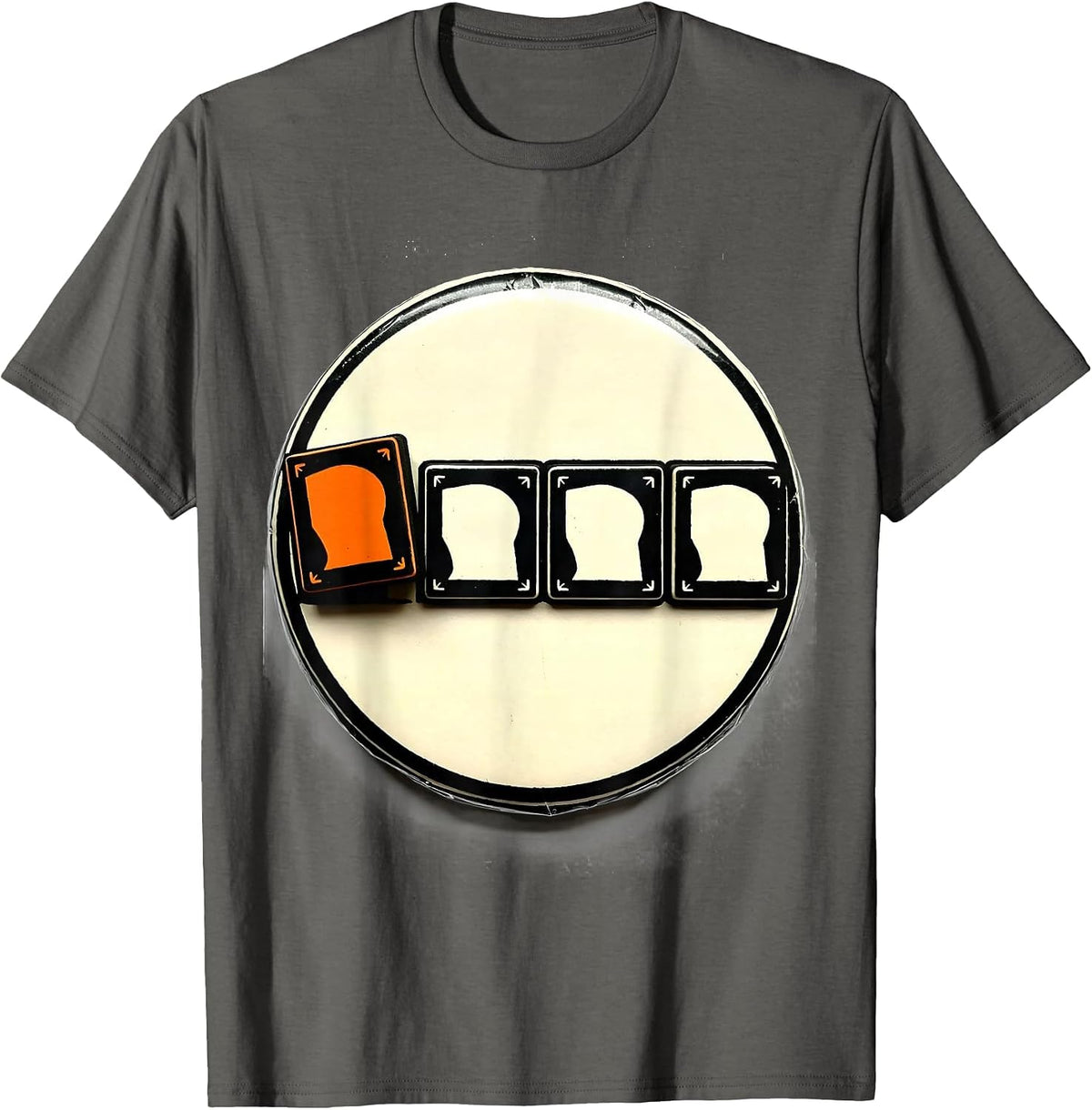 Sealed Badge Letter Tile Screenprint Science Humor T-Shirt - Asphalt Grey