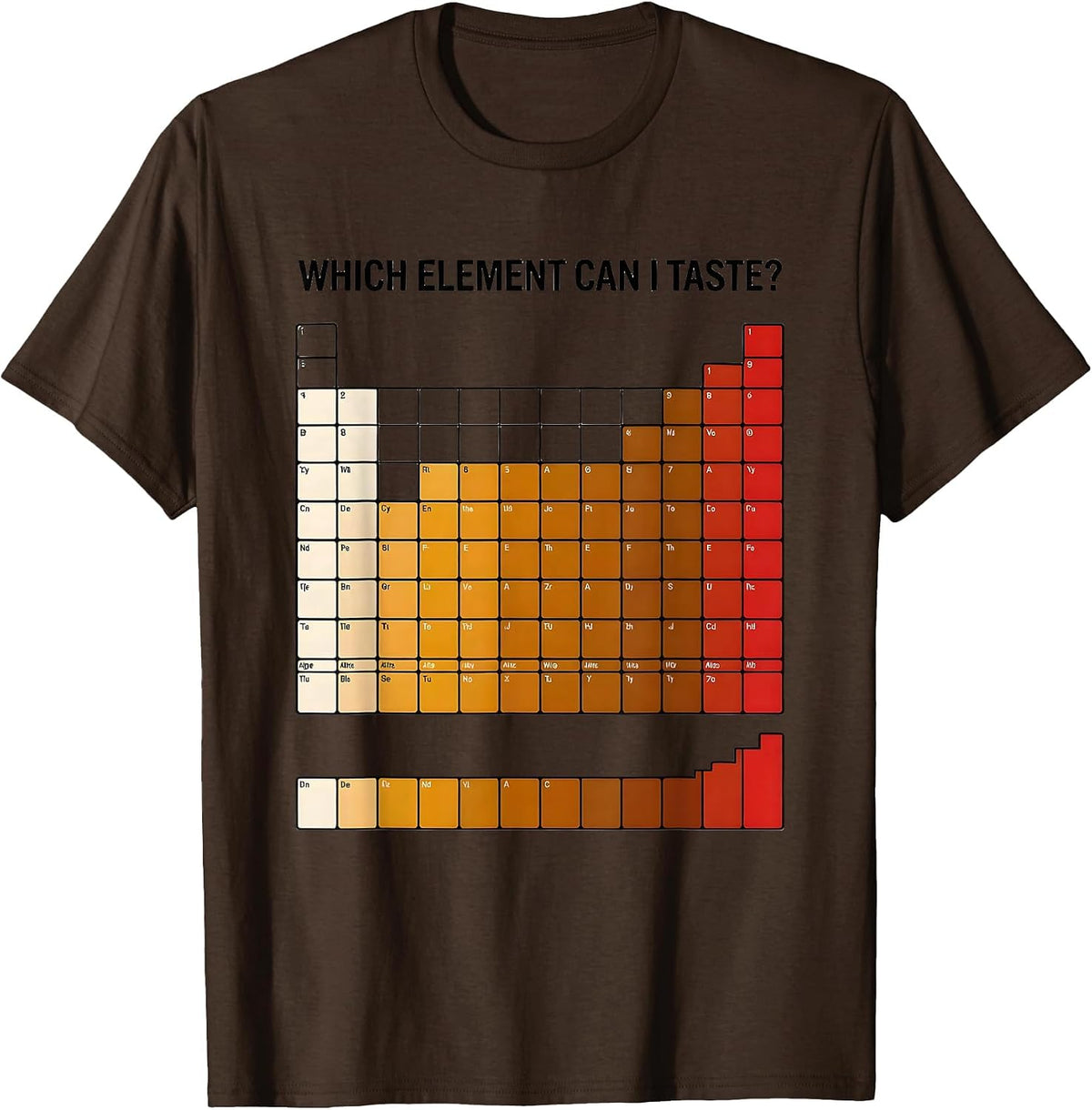 Men's Which Element Can I Taste Funny Periodic Table Science T-Shirt - Brown
