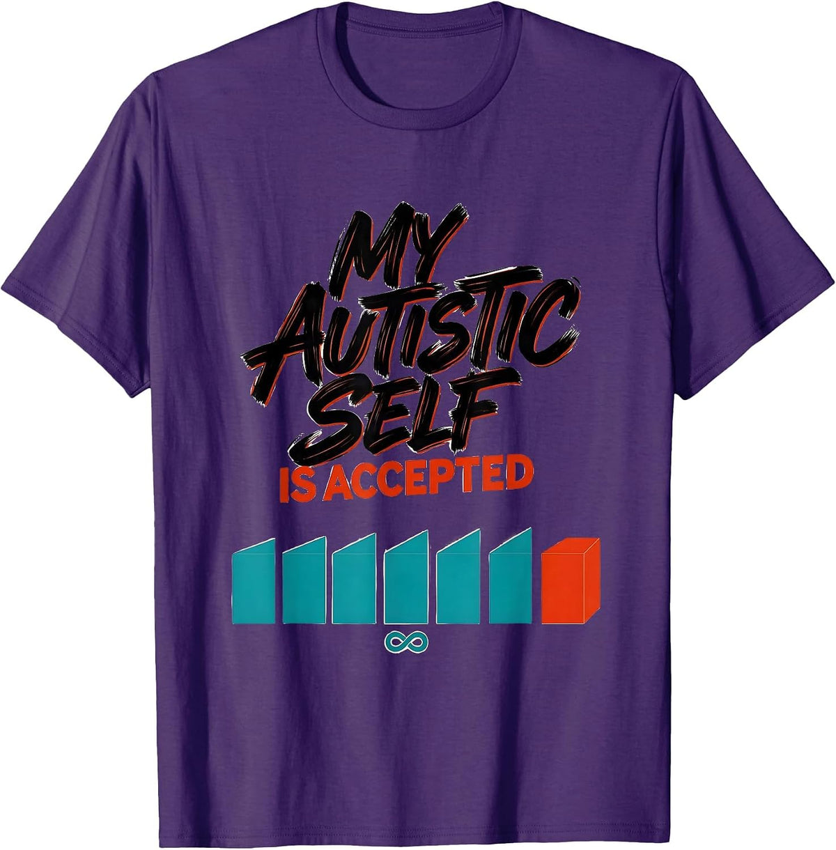 Men's My Autistic Self Is Accepted Neurodiversity Acceptance Humor T-Shirt - Purple