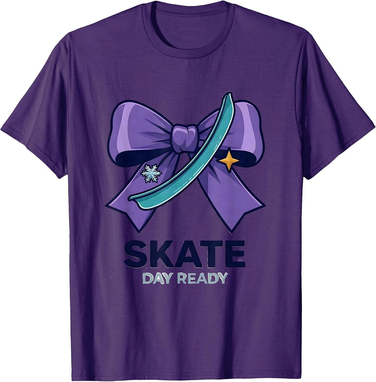 Skate Day Ready Cute Coquette Bow State Pride Girls T-Shirt - Purple