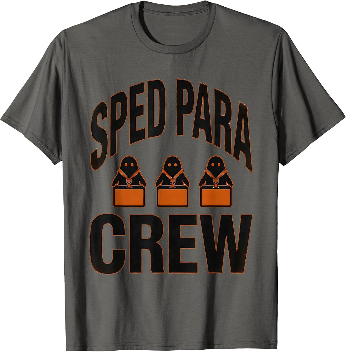Men's SPED Para Crew Para Normal Activities Ghost Halloween T-Shirt - Asphalt Grey