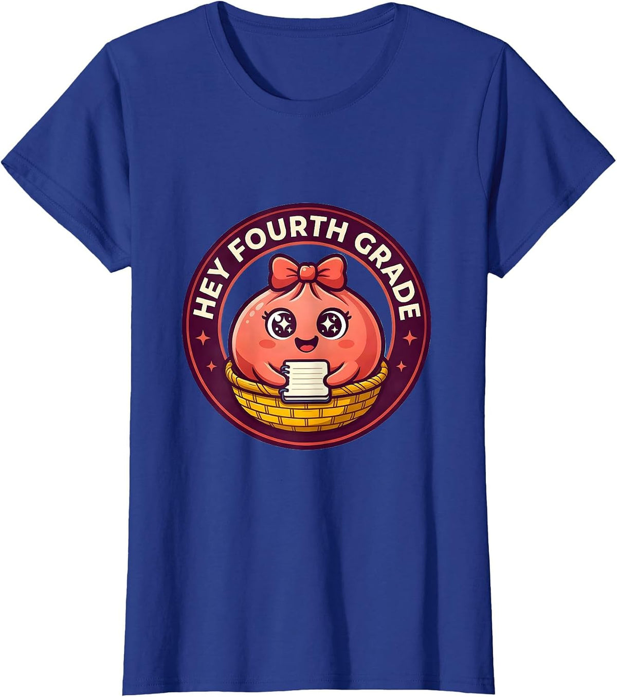 Women's Hey Fourth Grade Cute Dumpling Kawaii Back to School Girl T-Shirt - Royal Blue