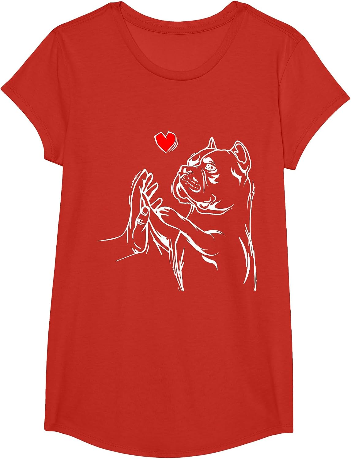 American Bully Love Cute Pitbull Dog Mom Funny Girls T-Shirt - Girls Red