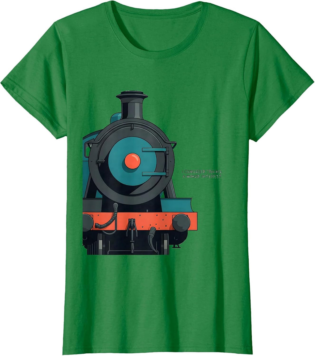 I Consider Trains A Minor Interest Midcentury Modern Train T-Shirt - Kelly Green