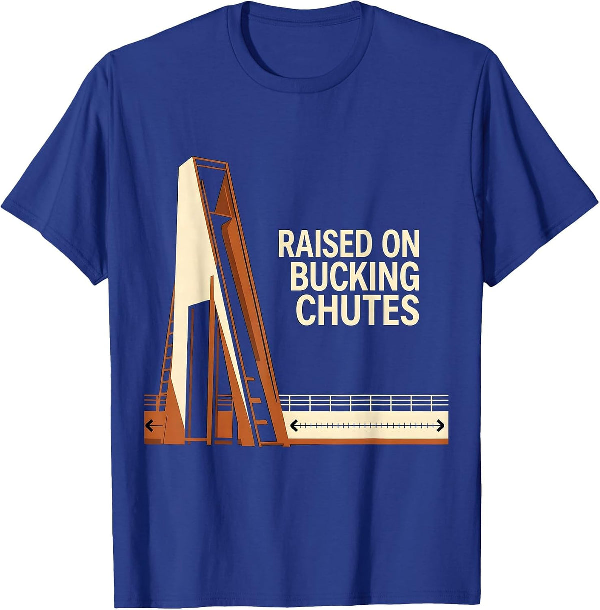 Men's Raised On Bucking Chutes Western Cowboy Rodeo Heritage Pride T-Shirt - Royal Blue