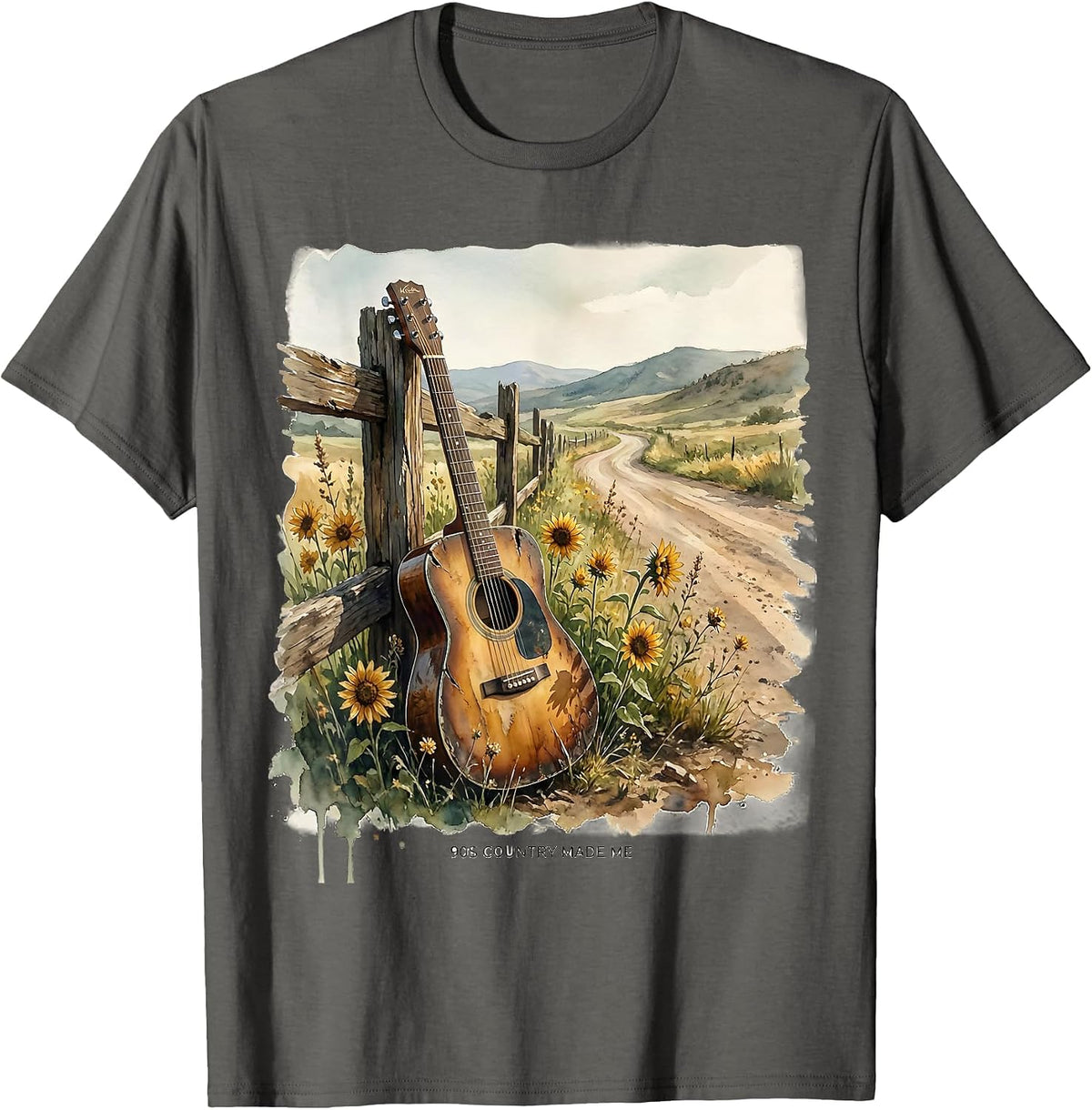 Men's 90s Country Made Me Nostalgic Music Design T-Shirt - Asphalt Grey