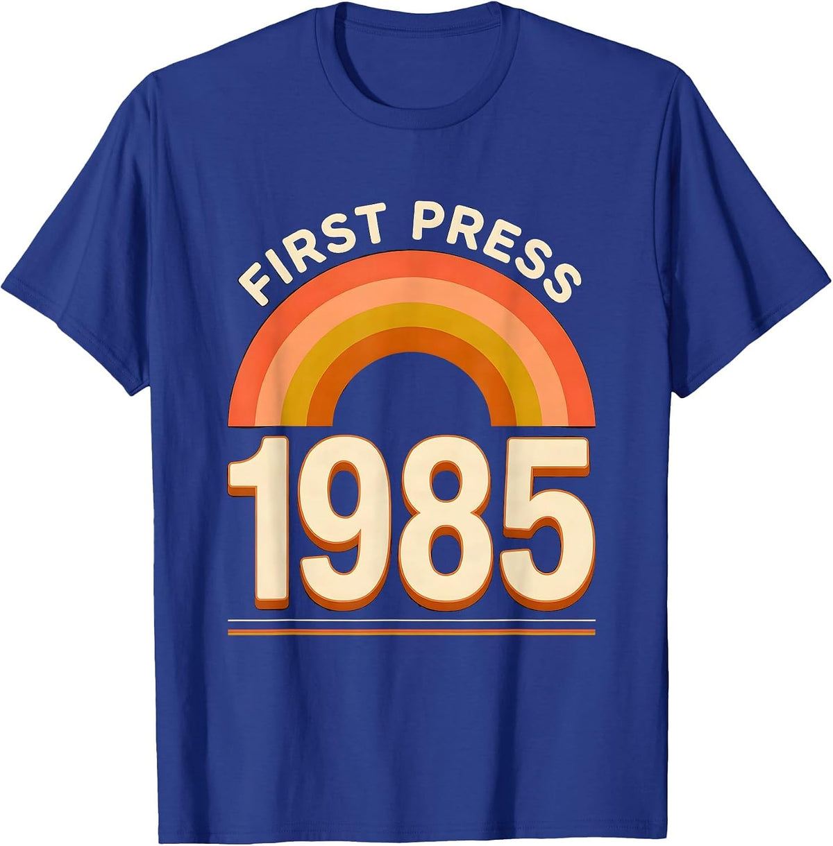 Men's First Press 1985 Vintage Retro Milestone Birthday Novelty T-Shirt - Royal Blue