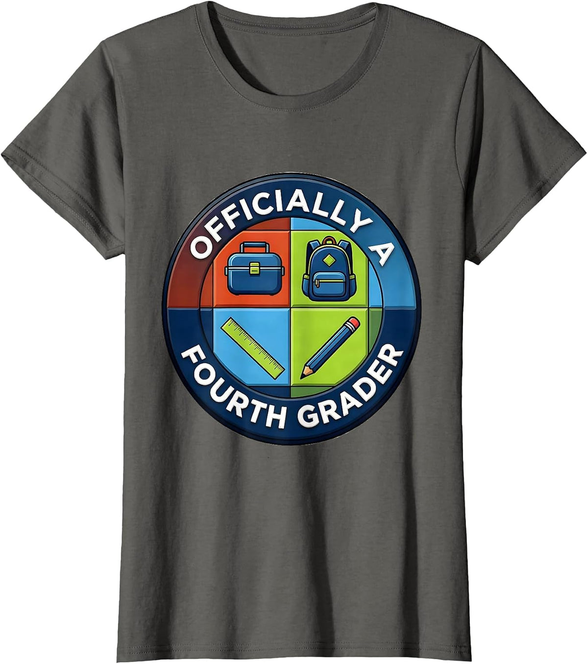 Women's Officially A Fourth Grader Back to School Fourth Grade Pride T-Shirt - Asphalt Grey