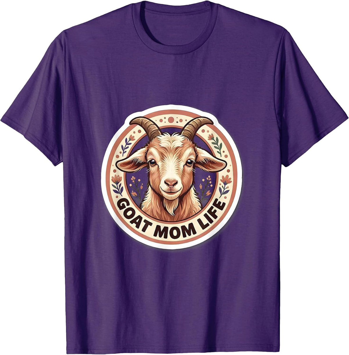 Goat Mom Life Funny Goat Lover Design T-Shirt - Purple