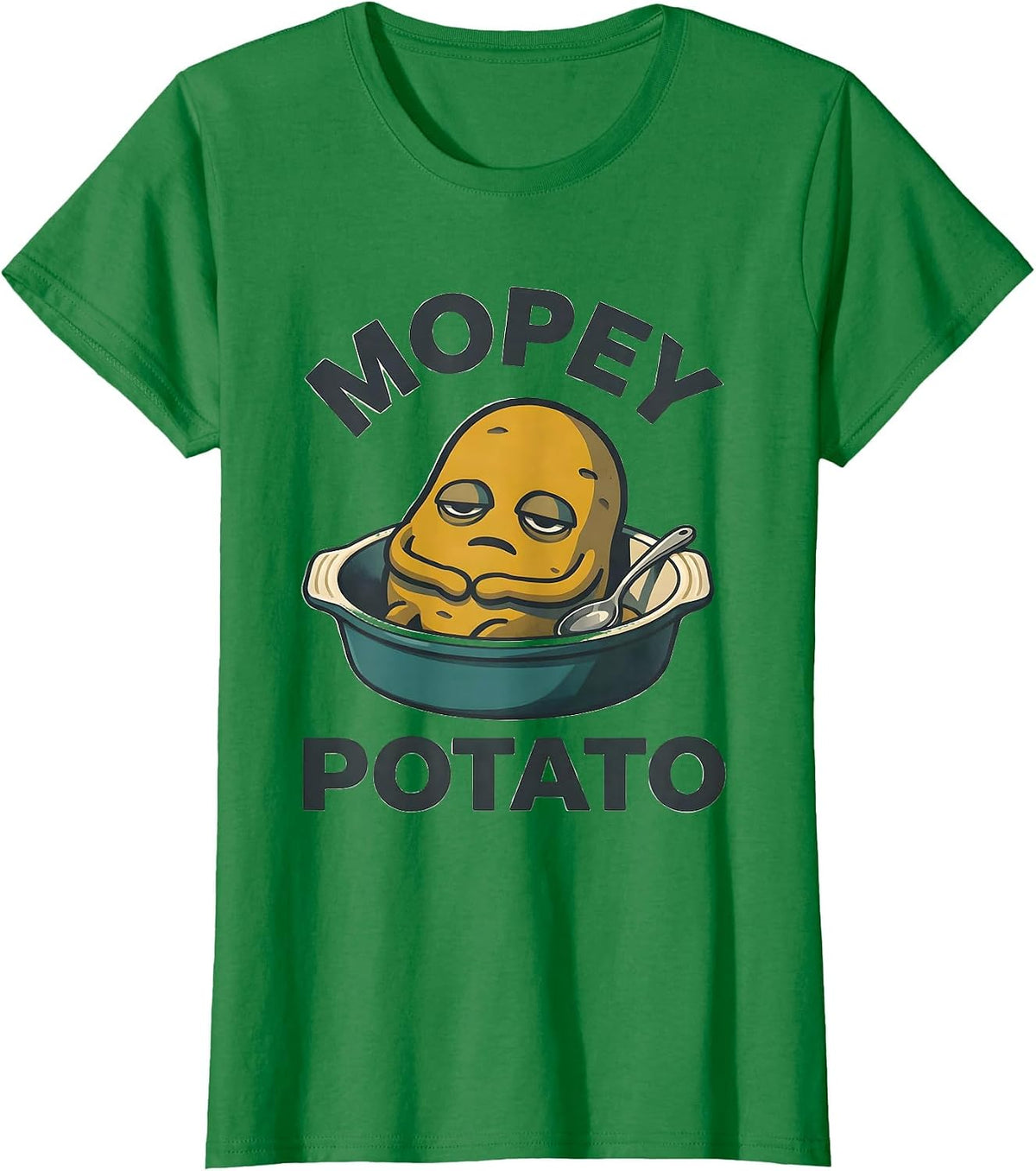 Mopey Potato Midcentury Modern Funny Couples Thanksgiving T-Shirt - Kelly Green