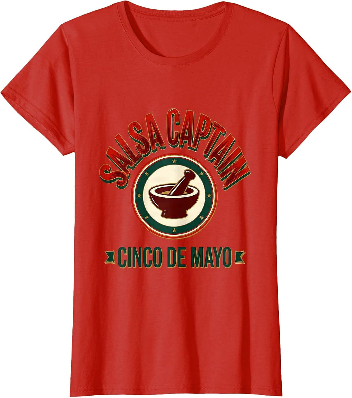 Salsa Captain Cinco de Mayo Mexican Party Humor T-Shirt - Red
