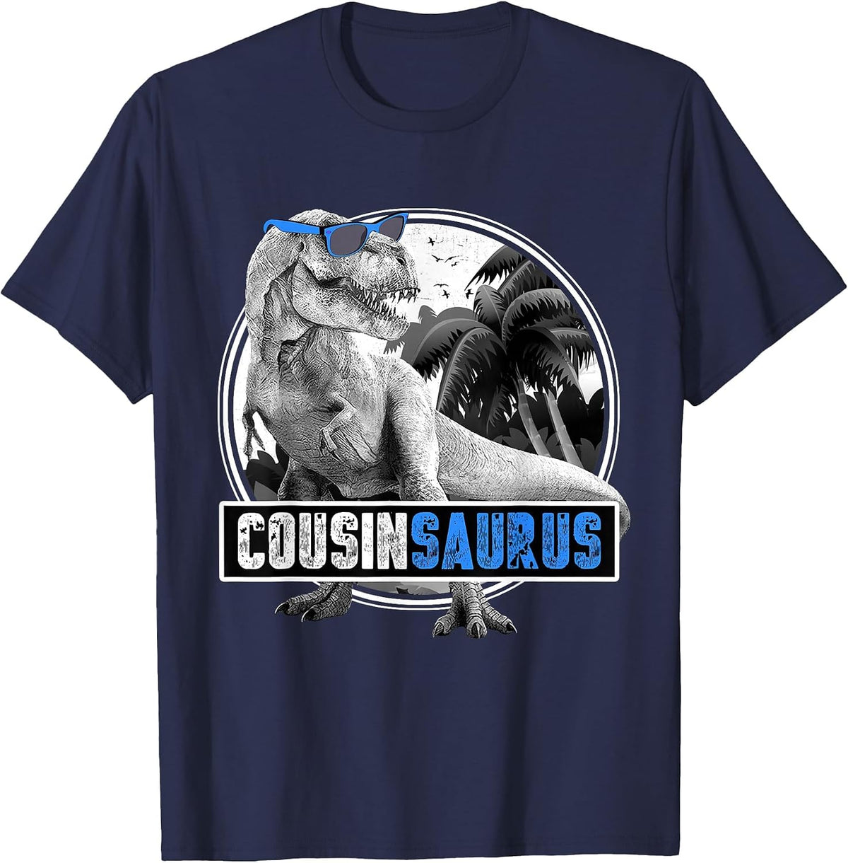 Cousinsaurus T Rex Dinosaur T-Shirt - Navy Blue