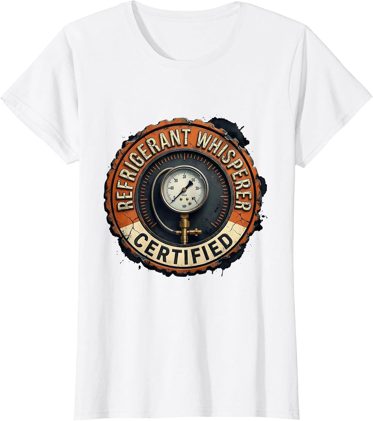 Refrigerant Whisperer Certified Funny HVAC Tech HVAC Dad T-Shirt - White