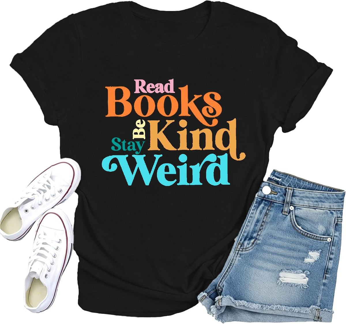 Book Shirts for Women Book Lover T-Shirt Reading Tee Teacher Tops - Black