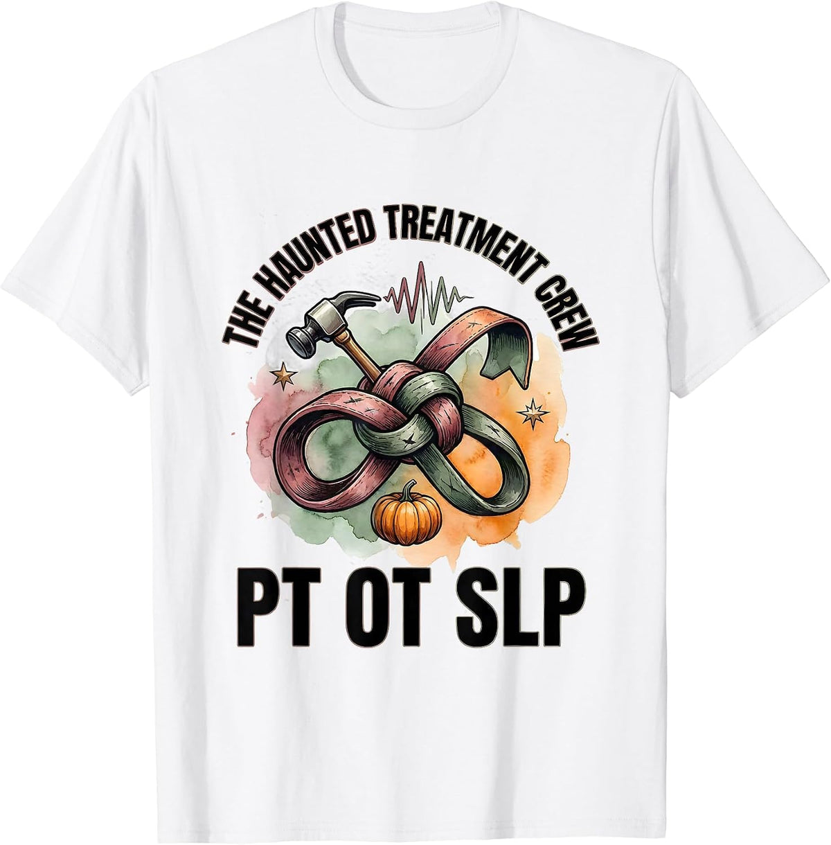 Men's The Haunted Treatment Crew PT OT SLP Halloween Physical T-Shirt - White