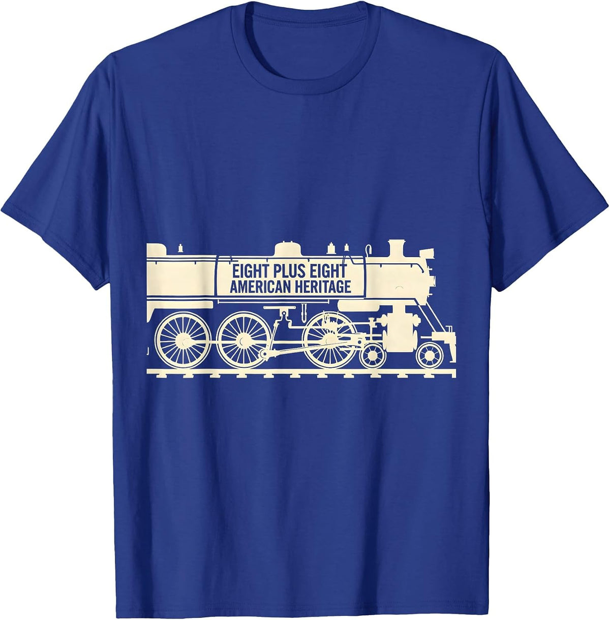 Eight Plus Eight American Heritage Big Boy 4014 Steam Train T-Shirt - Royal Blue