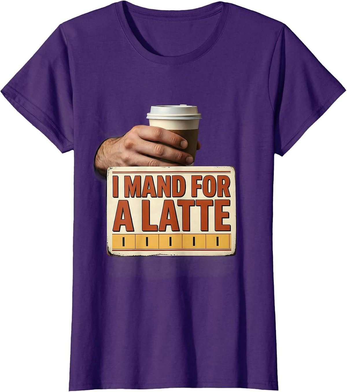 Women's I Mand For A Latte Funny ABA RBT Behavior Therapist T-Shirt - Purple