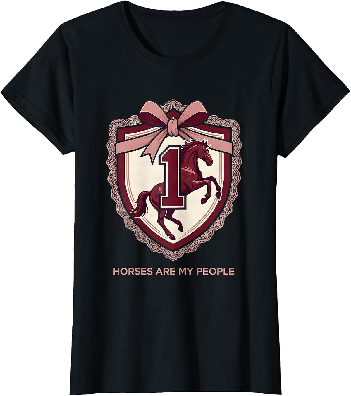 Horses Are My People Horse Lover Design T-Shirt - Black