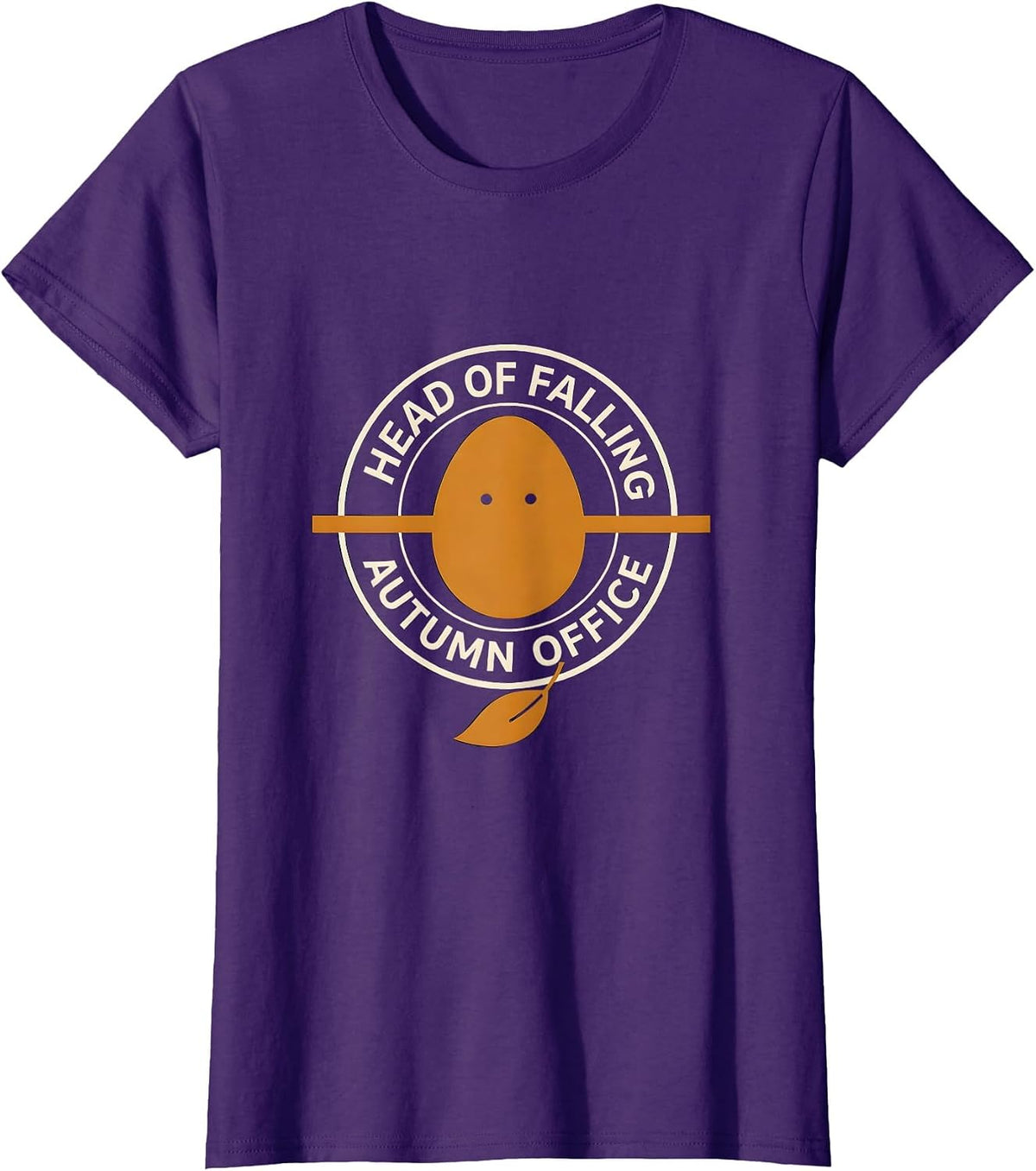 Women's Head of Falling Autumn Office Whimsical Nursery Rhyme T-Shirt - Purple