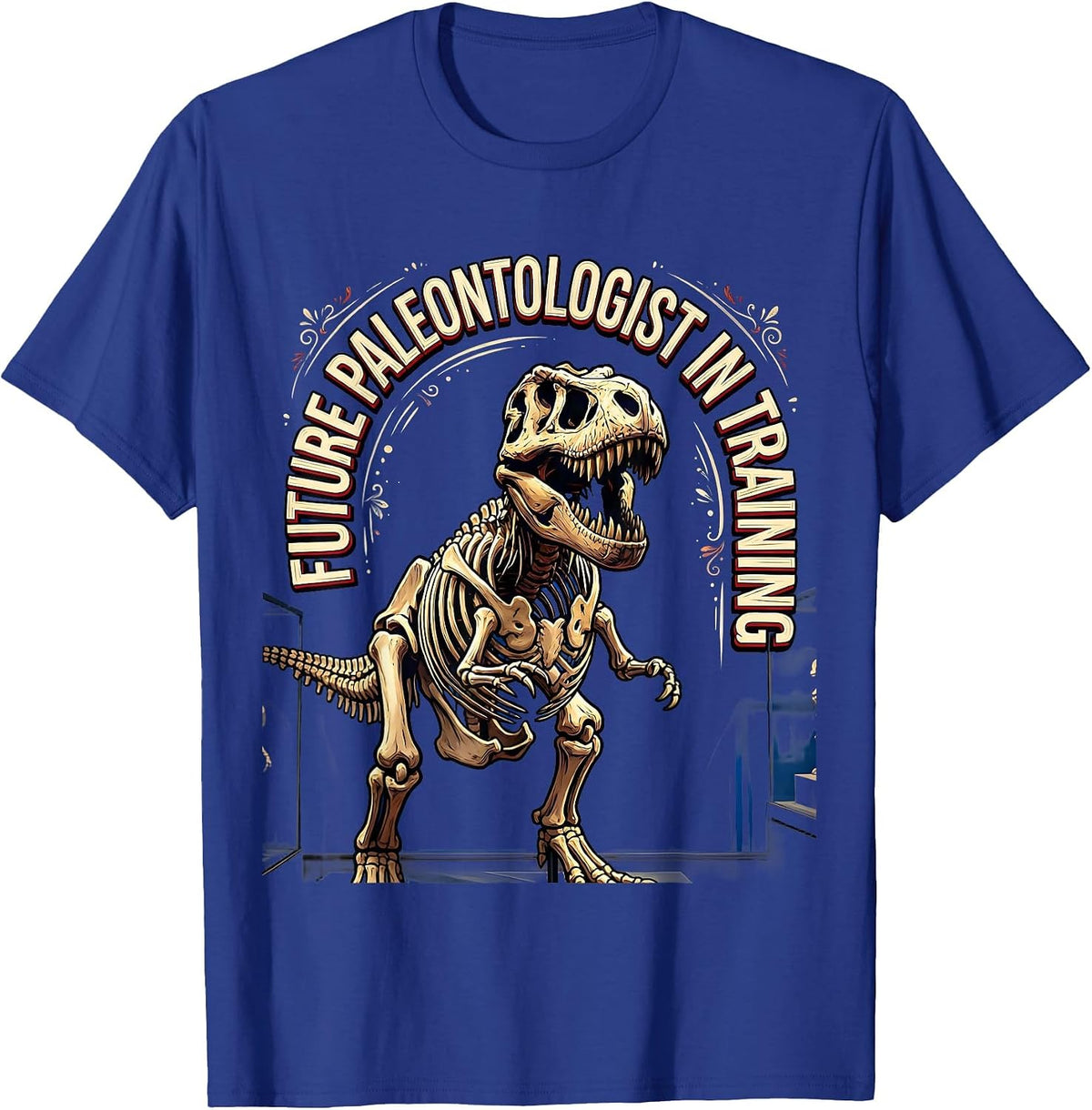 Men's Future Paleontologist In Training Dinosaur Design T-Shirt - Royal Blue