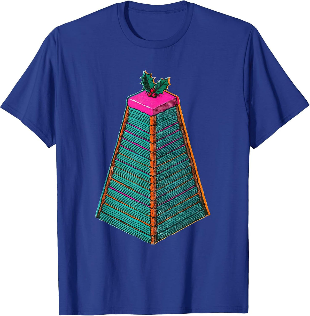 Men's DNA Helix Christmas Slice Science Teacher Humor T-Shirt - Royal Blue