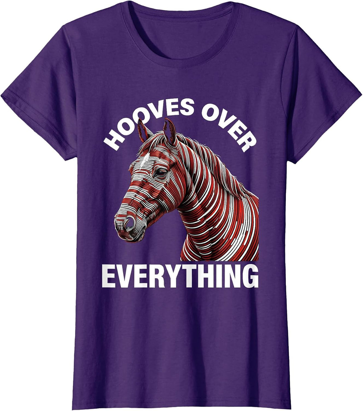 Women's Hooves Over Everything Horse Lover Design T-Shirt - Purple