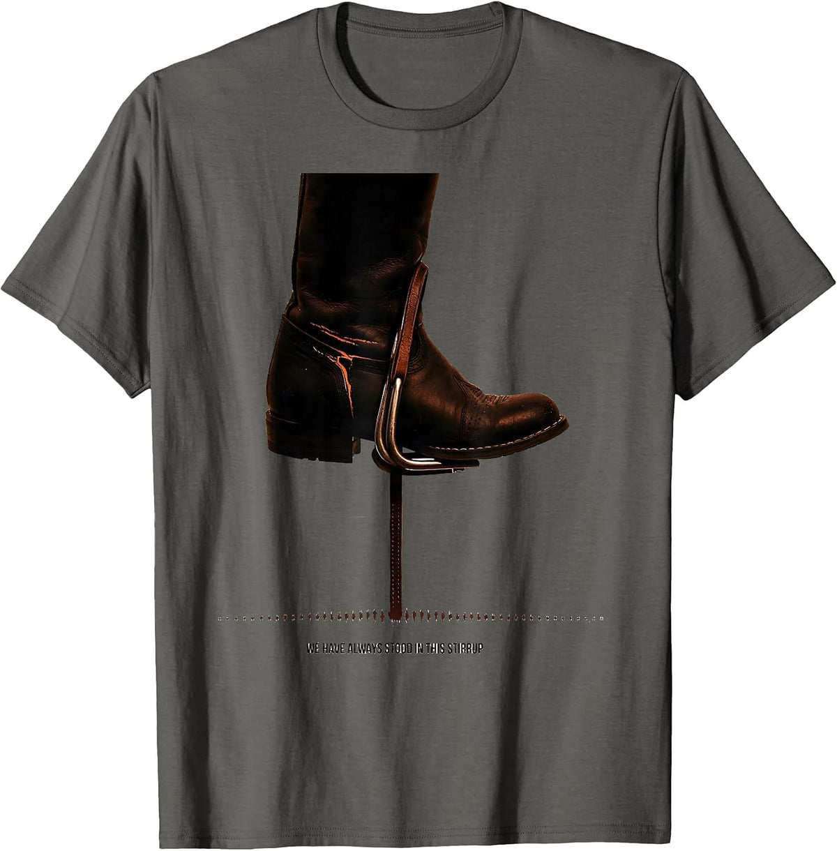 Men's We Have Always Stood In This Stirrup Minimalist Western T-Shirt - Asphalt Grey