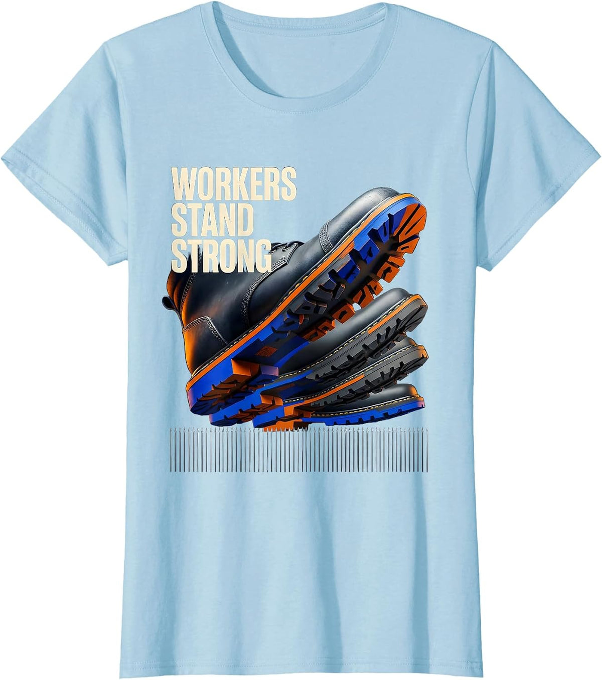 Workers Stand Strong Futurist Dynamism Union Worker Labor T-Shirt - Baby Blue