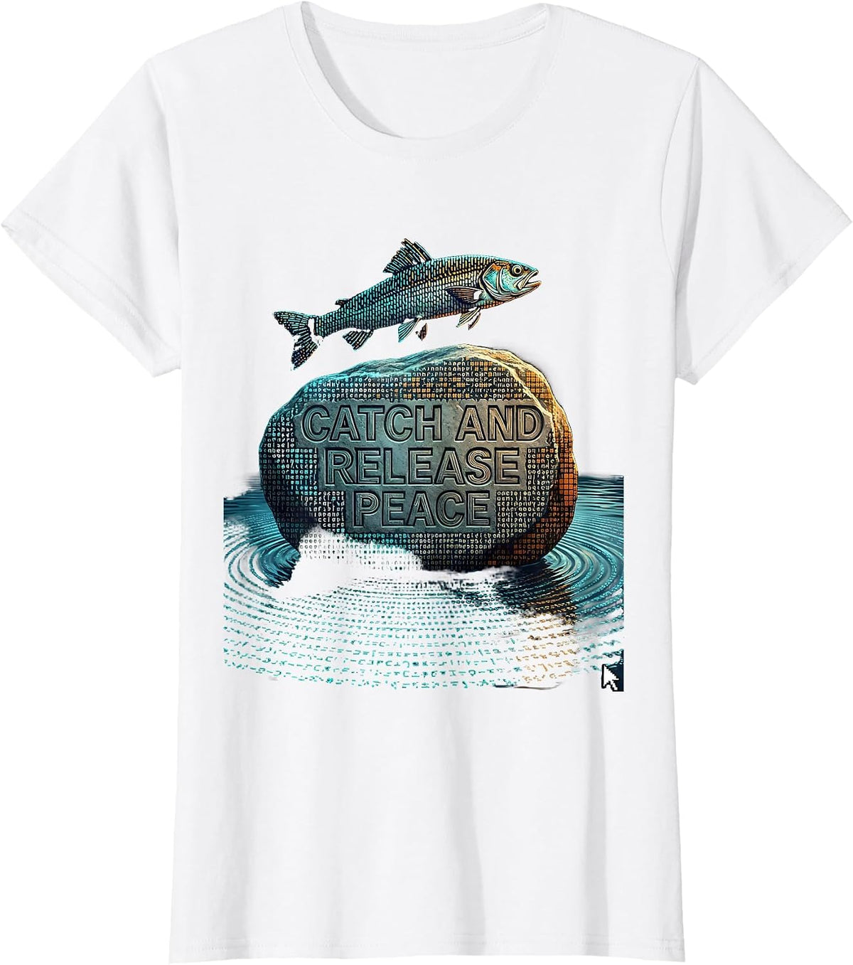 Catch and Release Peace Fishing Design T-Shirt - White