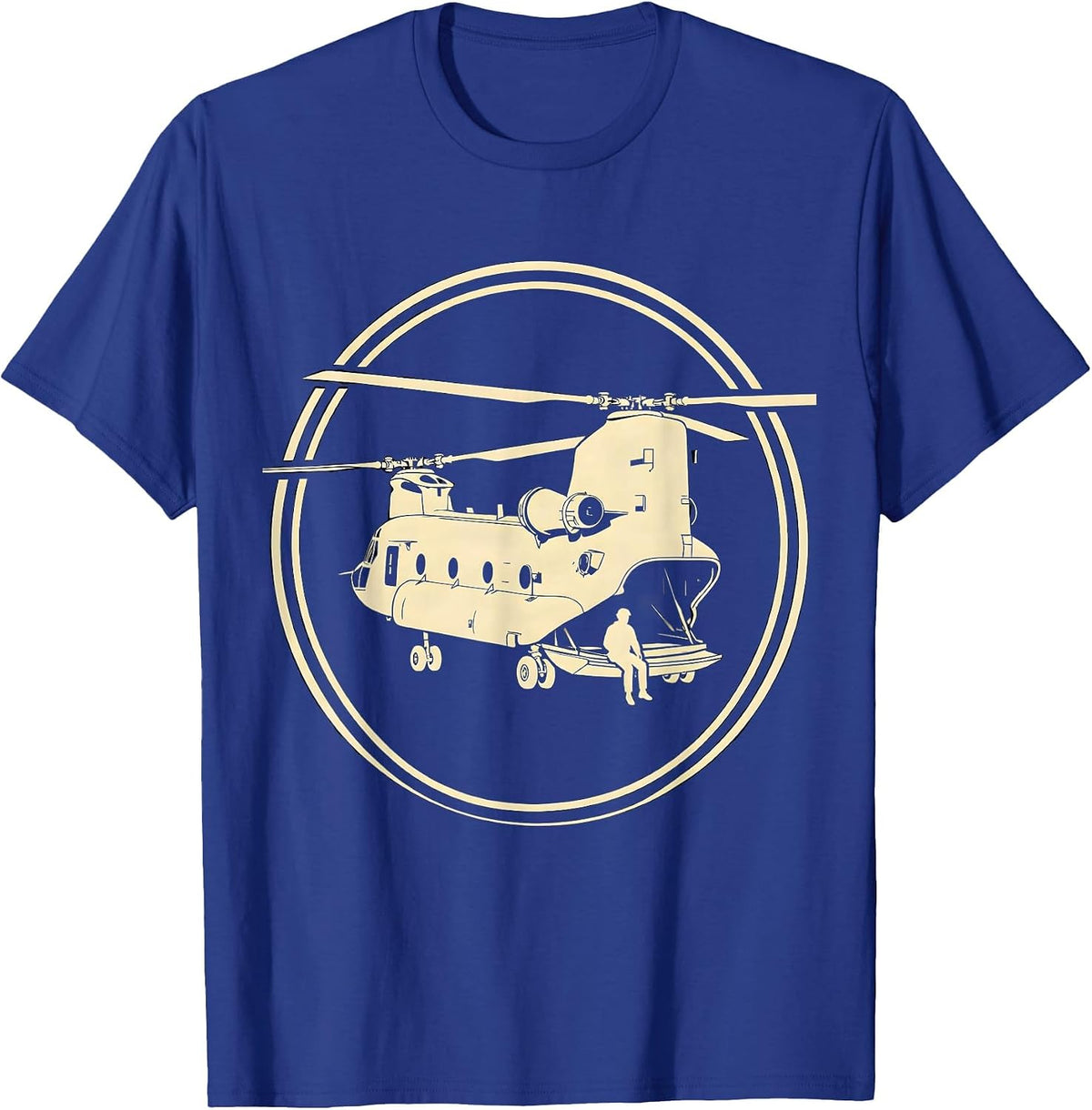 Men's CH-47 Chinook Helicopter Pilot Aviation Veteran Pride T-Shirt - Royal Blue