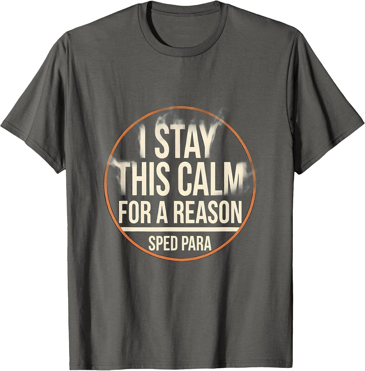 I Stay This Calm For A Reason SPED Para Teacher Halloween T-Shirt - Asphalt Grey