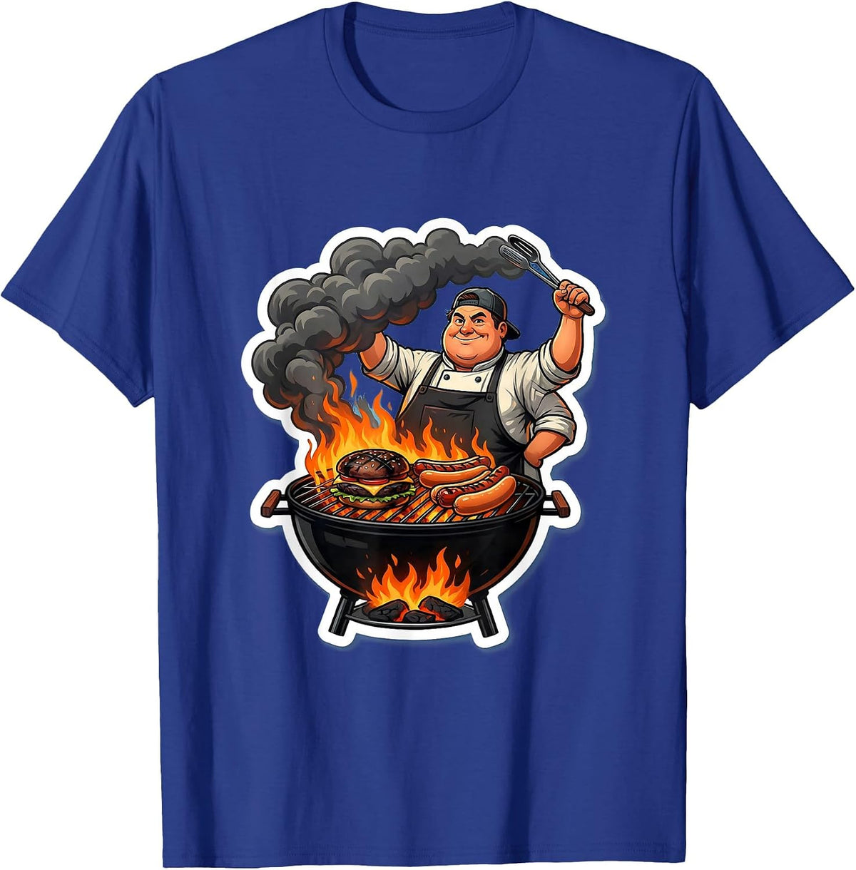 Uncle Backyard Grill Master Burning Food Funny T-Shirt - Royal Blue