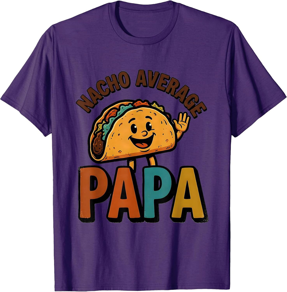 Men's Nacho Average Papa Funny Mexican Family Role Cinco De Mayo T-Shirt - Purple