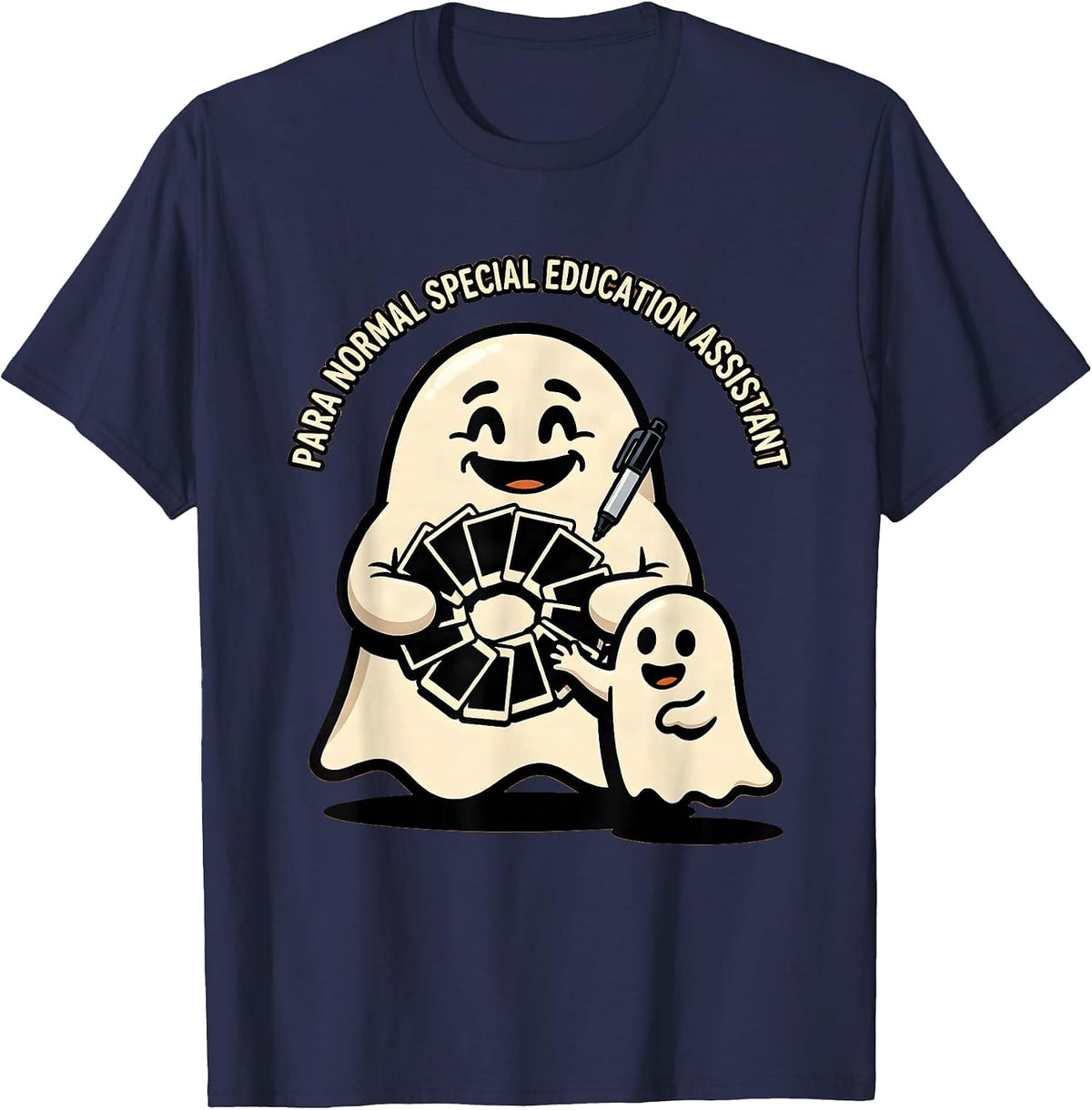 Men's Para Normal Special Education Assistant Ghost T-Shirt - Navy Blue