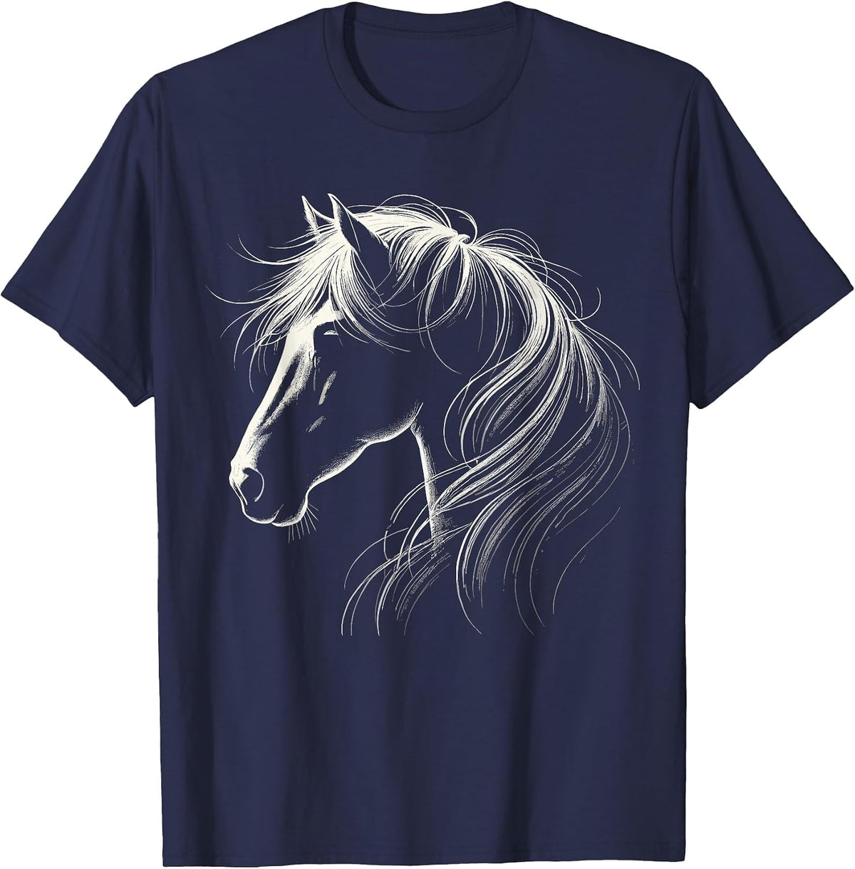 Horse Silhouette Horse Riding Lover T-Shirt - Navy Blue
