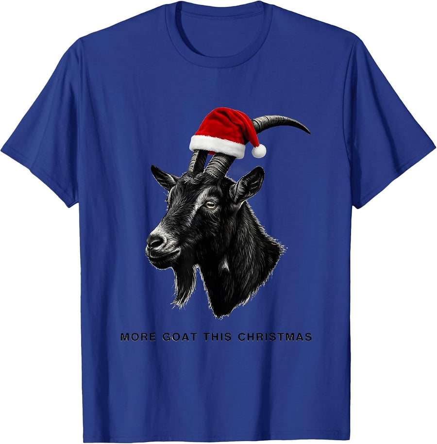 More Goat This Christmas Funny Goat Lover Holiday Humor T-Shirt - Royal Blue