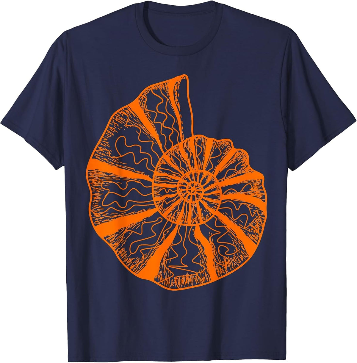 Ammonite Fossils Geologist Paleontologist Study Paleontology T-Shirt - Navy Blue