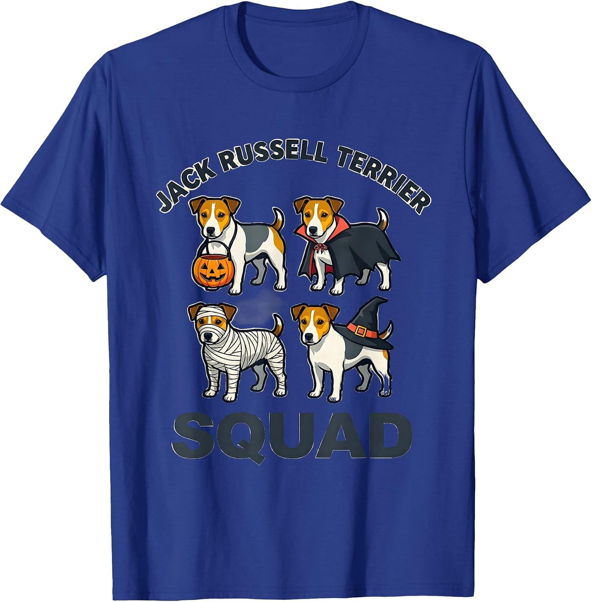 Men's Jack Russell Terrier Squad Halloween Pumpkin Vampire Mummy T-Shirt - Royal Blue