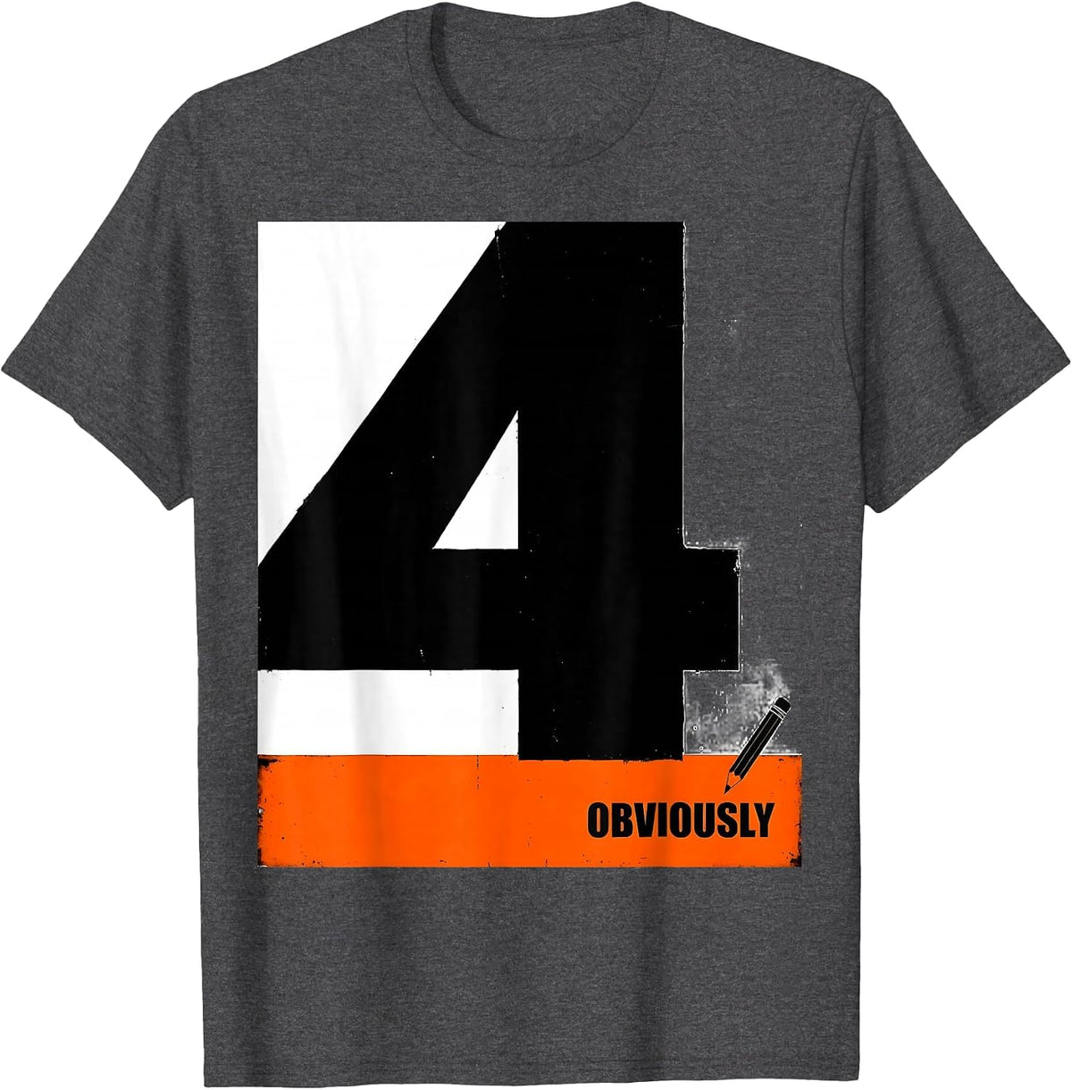 Men's Fourth Grade Obviously Brutalist Graphic Back To School T-Shirt - Dark Heather Grey