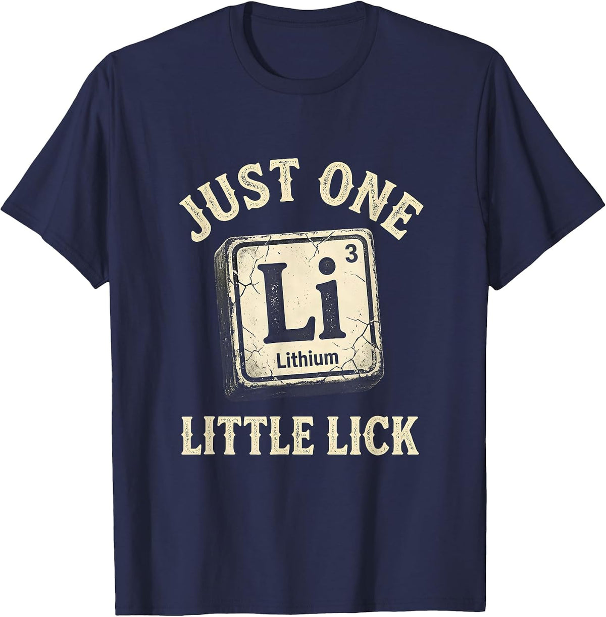 Can I Lick It Periodic Table Funny Science Design T-Shirt - Navy Blue