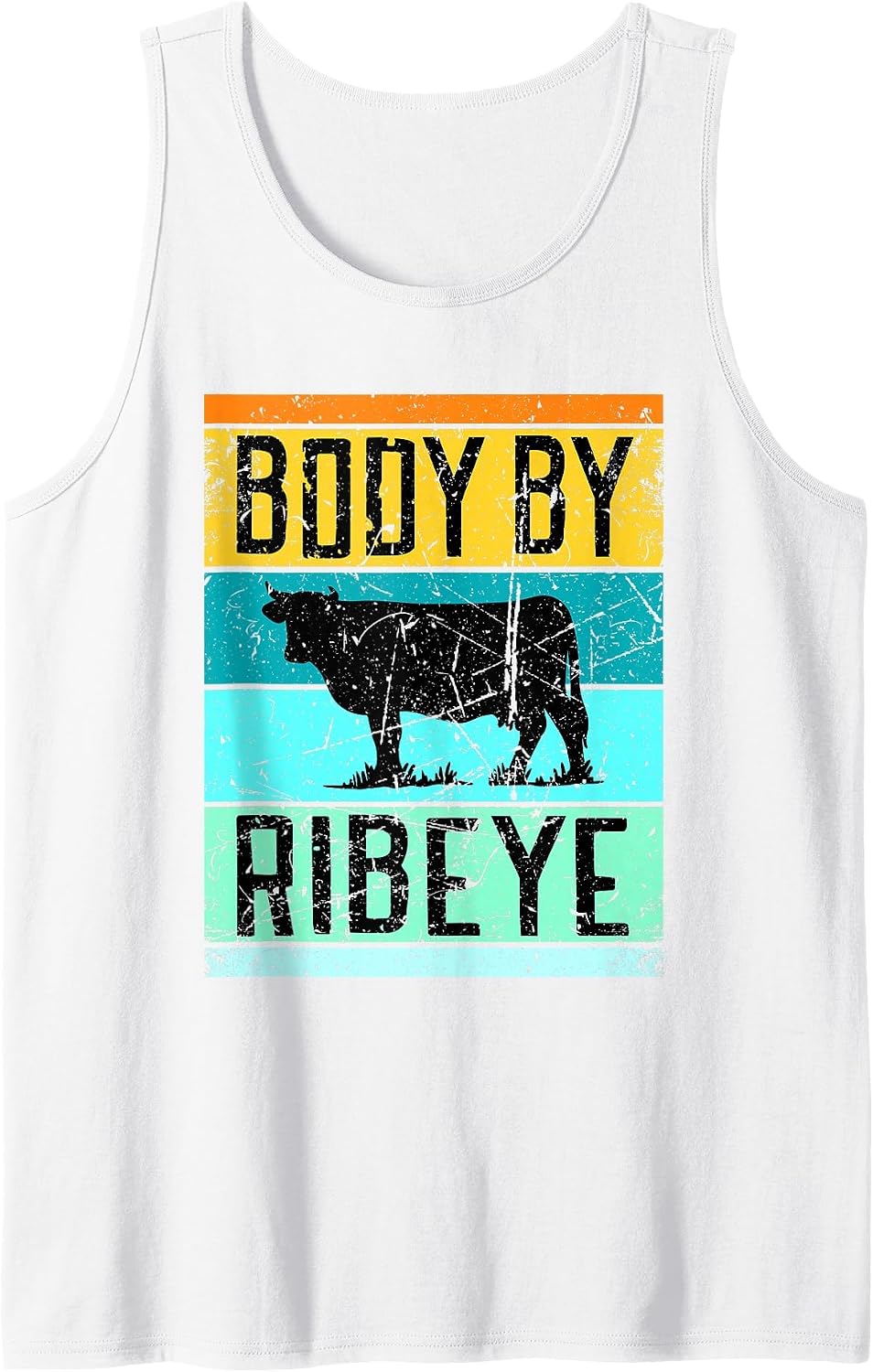 Carnivore Shirt Diet Body by Ribeye Meat Tank Top - White