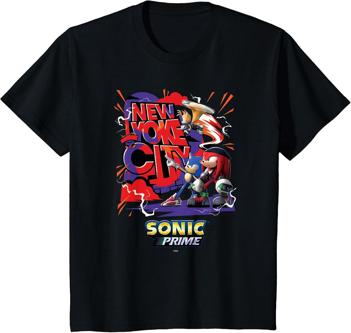 Sonic the Hedgehog, Sonic Prime - New Yoke City Trio T-Shirt - Black